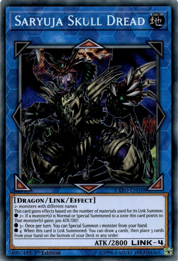 Yugioh Saryuja Skull Dread EXFO-EN048 Secret Rare 1st Edition LP