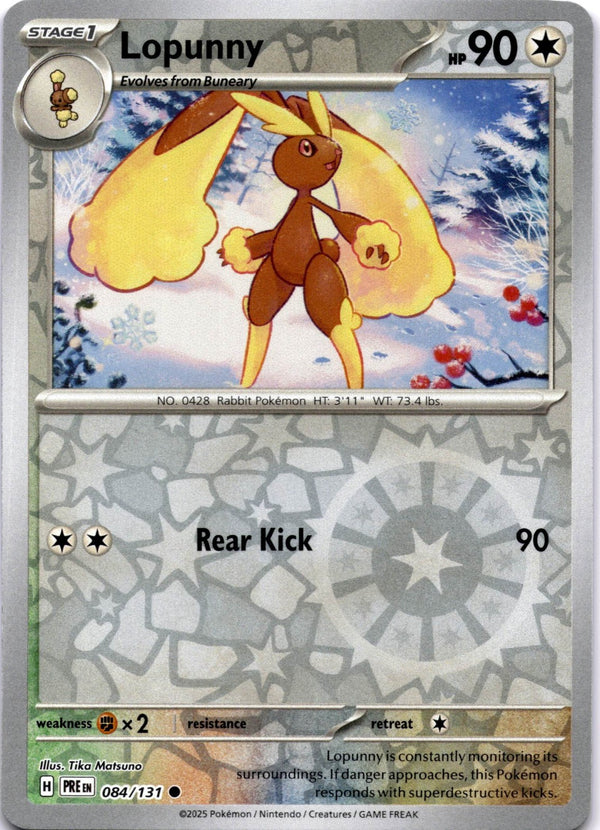 Pokemon Lopunny 084/131 Prismatic Evolutions Reverse Holo NM