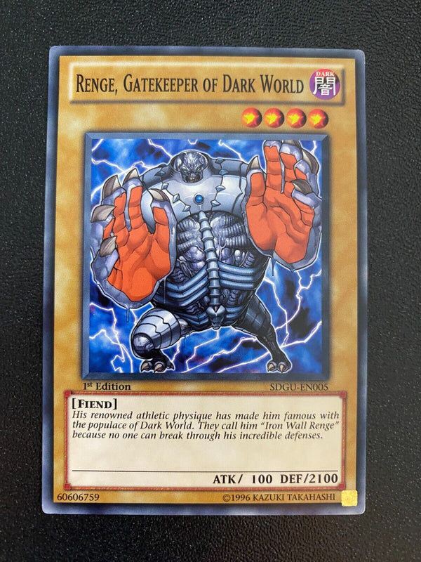 Yugioh Renge, Gatekeeper of Dark World SDGU-EN005 Common 1st Edition LP/VLP