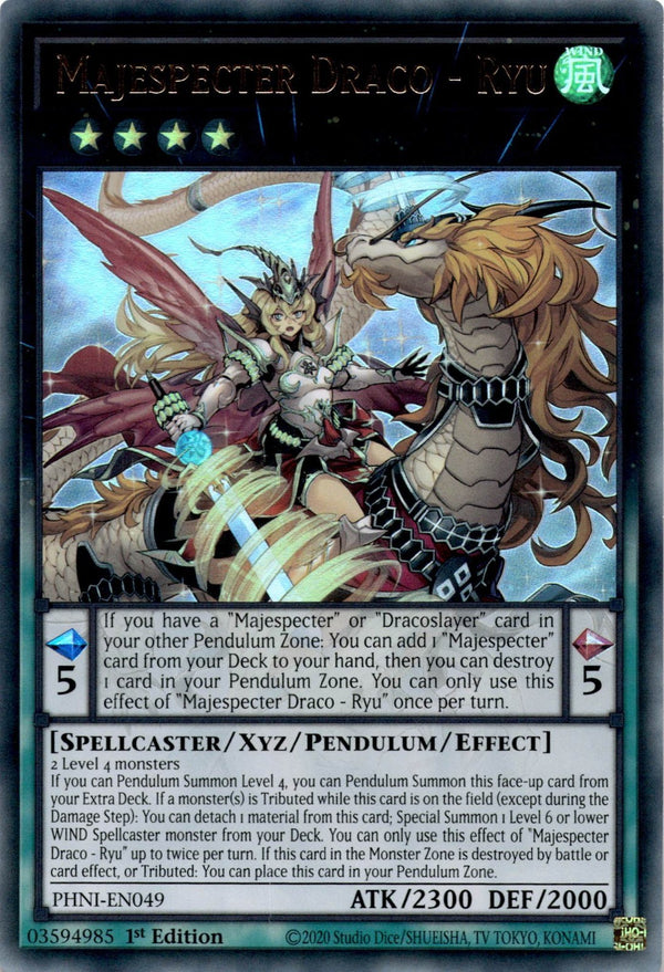 Yugioh Majespecter Draco - Ryu PHNI-EN049 Ultra Rare 1st Edition NM