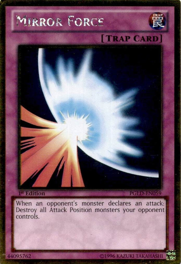 Yugioh Mirror Force PGLD-EN059 Gold Rare 1st Edition MP