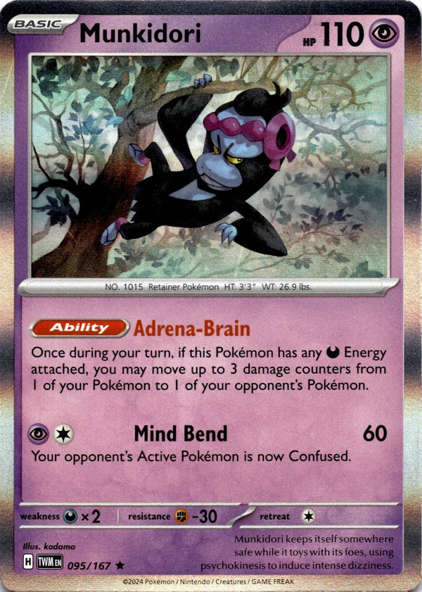 Pokemon Munkidori 095/167 Twilight Masquerade Holo NM