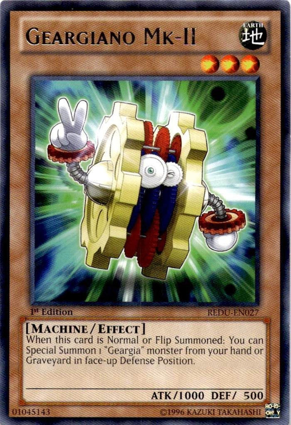 Yugioh Geargiano Mk-II REDU-EN027 Rare 1st/unl Edition MP/LP
