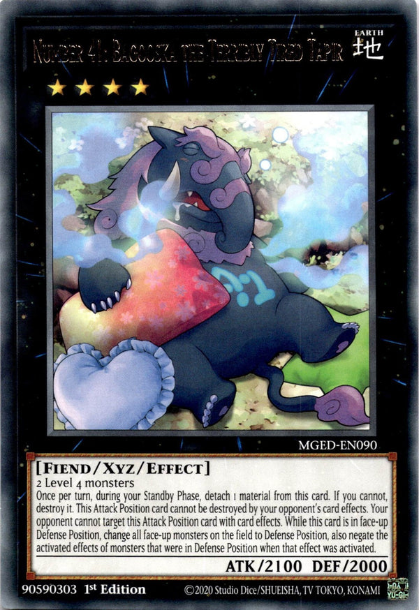 Yugioh Number41:Bagooska the Terribly Tired Tapir MGED-EN090 Rare 1st Edition NM