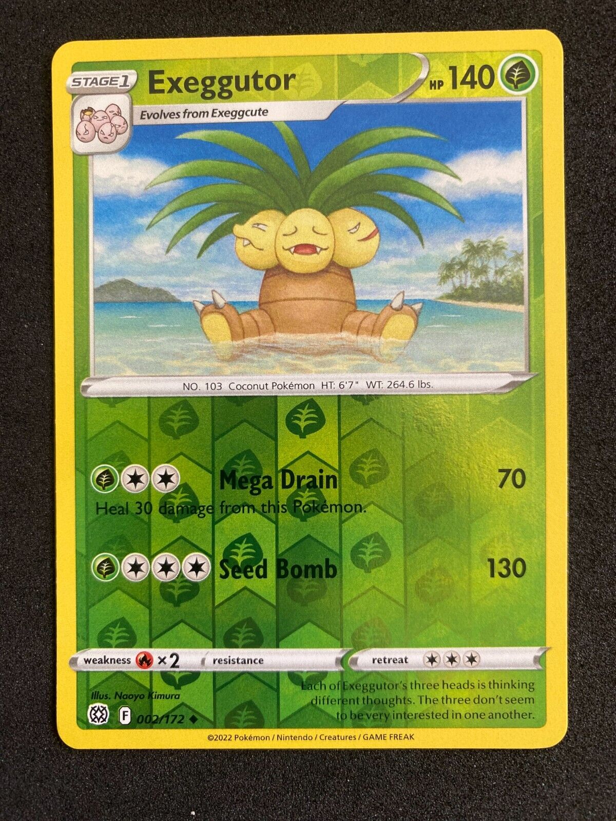 Pokemon Exeggutor 002/172 Brilliant Stars Reverse Holo NM