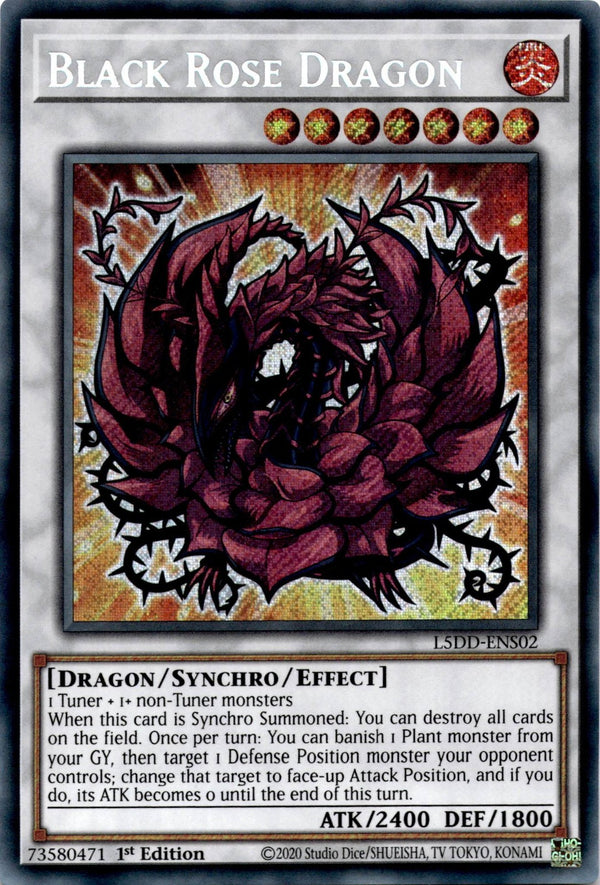 Yugioh Black Rose Dragon L5DD-ENS02 Secret Rare 1st Edition NM