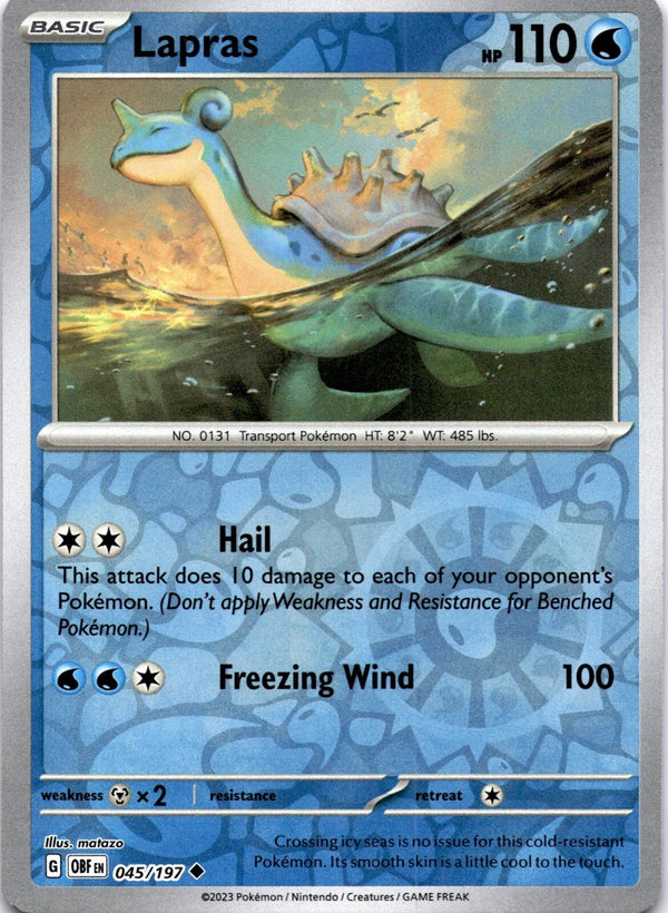 Pokemon Lapras 045/197 Paldea Evolved Reverse Holo NM