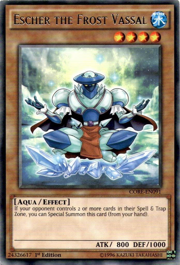 Yugioh Escher the Frost Vassal CORE-EN091 Rare 1st Edition NM