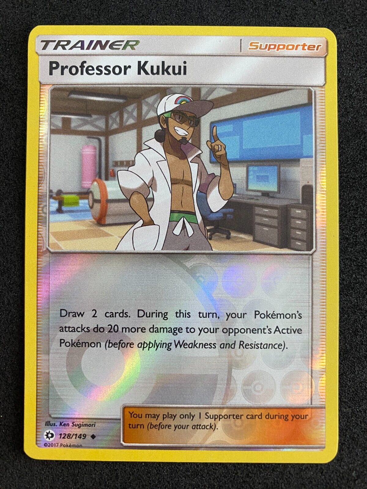 Pokemon Professor Kukui 128/149 Sun Moon Base Reverse Holo NM