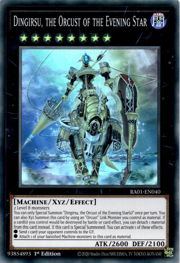 Yugioh Dingirsu, the Orcust of the Evening Star RA01-EN040 Super Rare 1st Ed NM