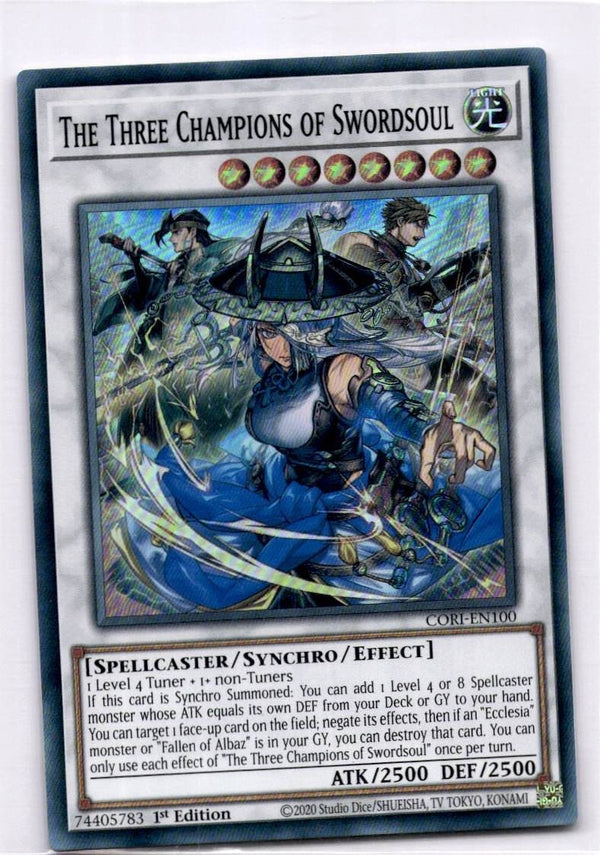 Yugioh The Three Champions of Swordsoul CORI-EN100 Super Rare 1st Edition NM