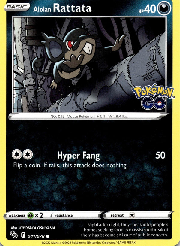 Pokemon Alolan Rattata 041/078 Pokemon Go Non Holo NM