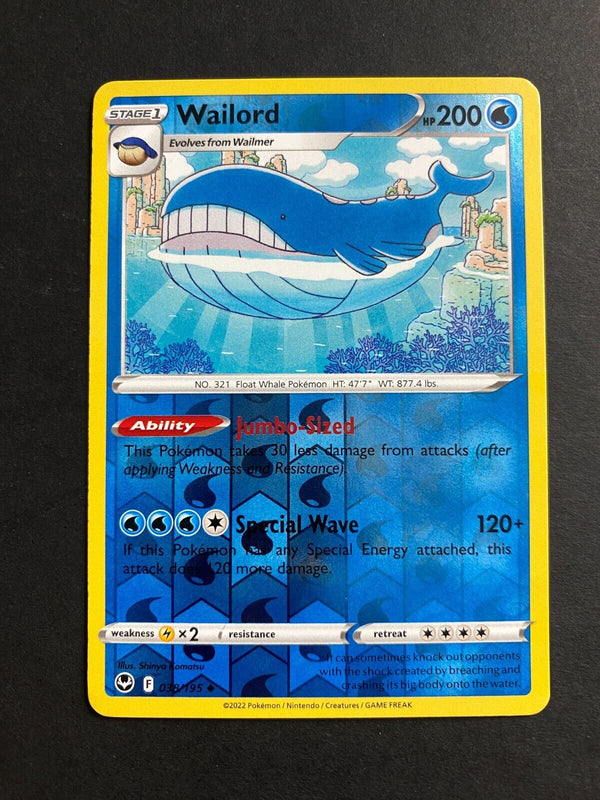 Pokemon Wailord 038/195 Silver Tempest Reverse Holo NM