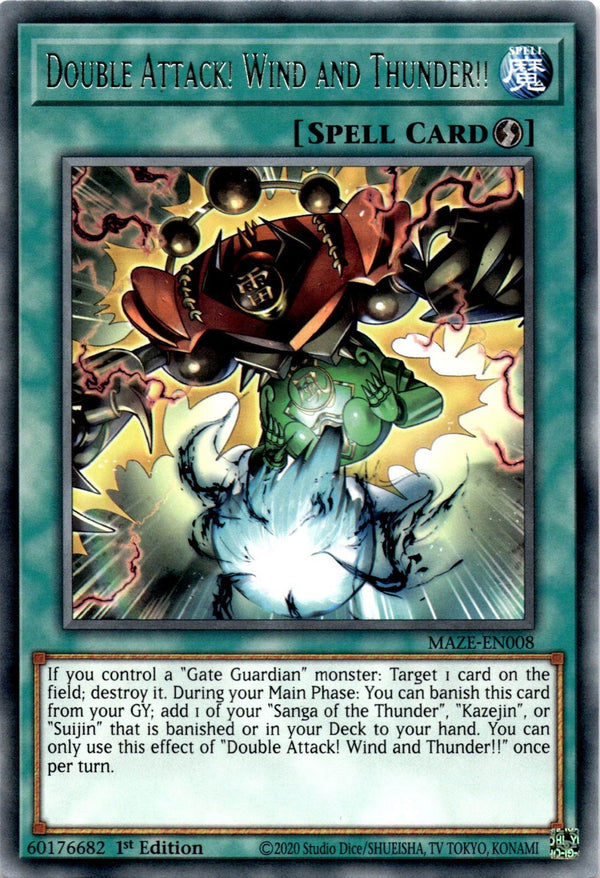 Yugioh Double Attack! Wind and Thunder!! MAZE-EN008 Rare 1st Edition NM
