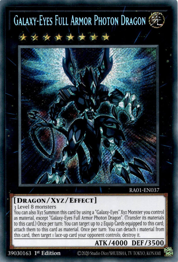 Yugioh Galaxy-Eyes Full Armor Photon Dragon RA01-EN037 Secret Rare 1st Ed NM