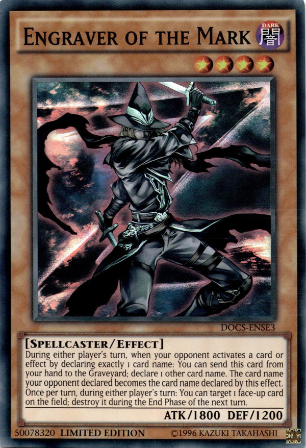 Yugioh Engraver of the Mark DOCS-ENSE3 Super Rare Limited Edition LP