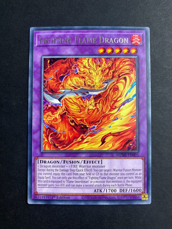 Yugioh Fighting Flame Dragon MZMI-EN005 Rare 1st Edition VLP/NM