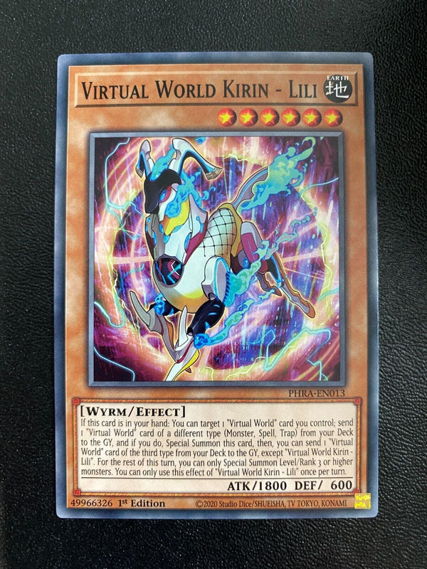 Yugioh Virtual World Kirin - Lili PHRA-EN013 Common 1st Edition NM