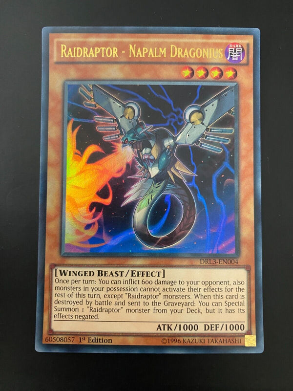 Yugioh Raidraptor - Napalm Dragonius DRL3-EN004 Ultra Rare 1st Edition NM