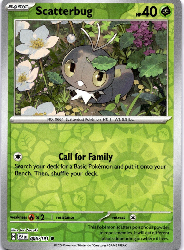Pokemon Scatterbug 005/191 Surging Sparks Reverse Holo NM
