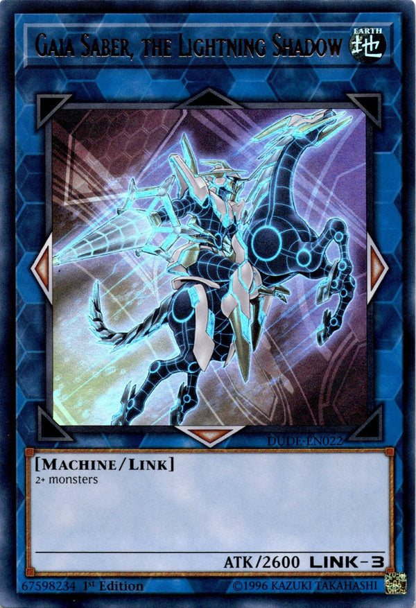 Yugioh Gaia Saber, the Lightning Shadow DUDE-EN022 Ultra Rare 1st Edition NM