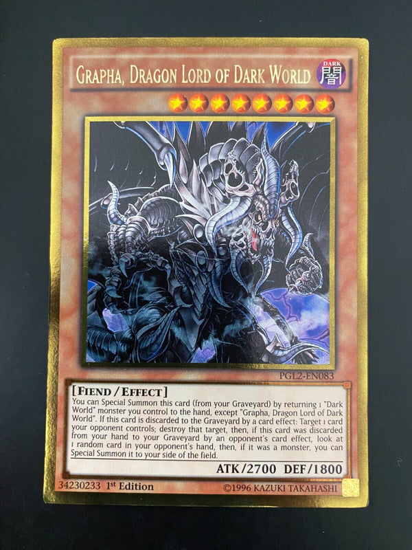 Yugioh Grapha, Dragon Lord of Dark World PGL2-EN083 Gold Rare 1st Edition HP