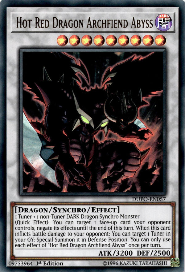 Yugioh Hot Red Dragon Archfiend Abyss DUPO-EN057 Ultra Rare 1st Edition NM