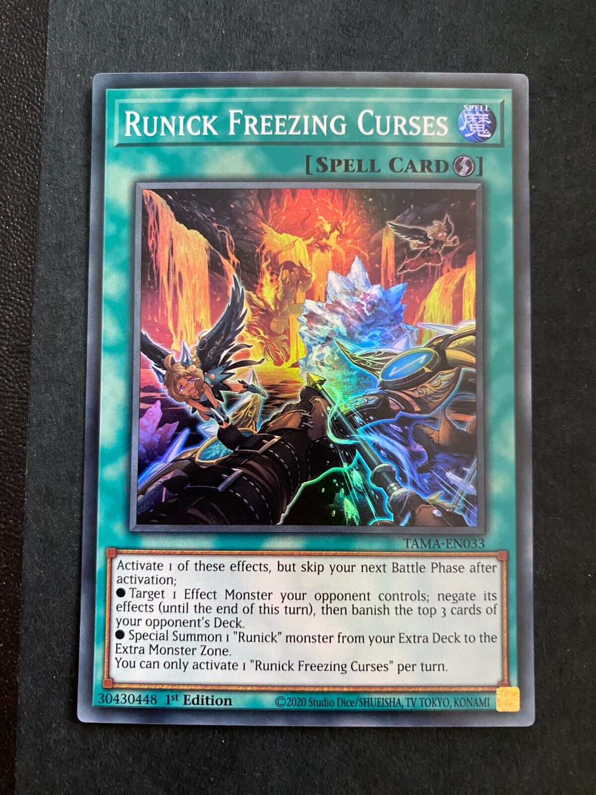 Yugioh Runick Freezing Curses TAMA-EN033 Super Rare 1st Edition NM