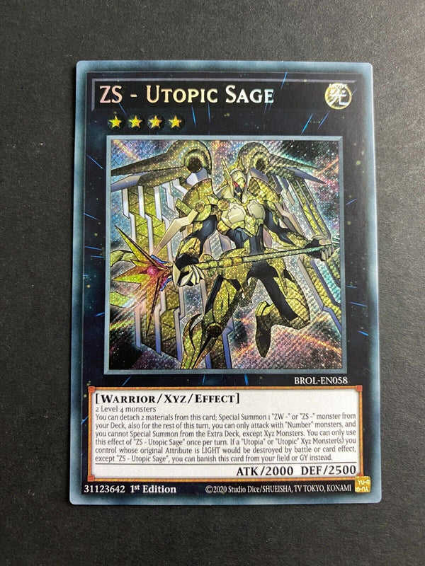 Yugioh ZS - Utopic Sage BROL-EN058 Secret Rare 1st Edition NM