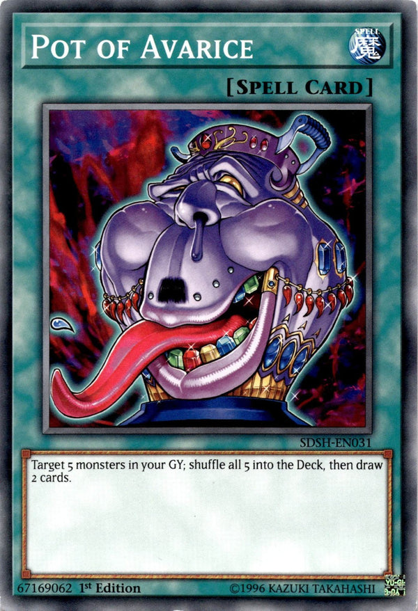 Yugioh Pot of Avarice SDSH-EN031 Common 1st Edition LP