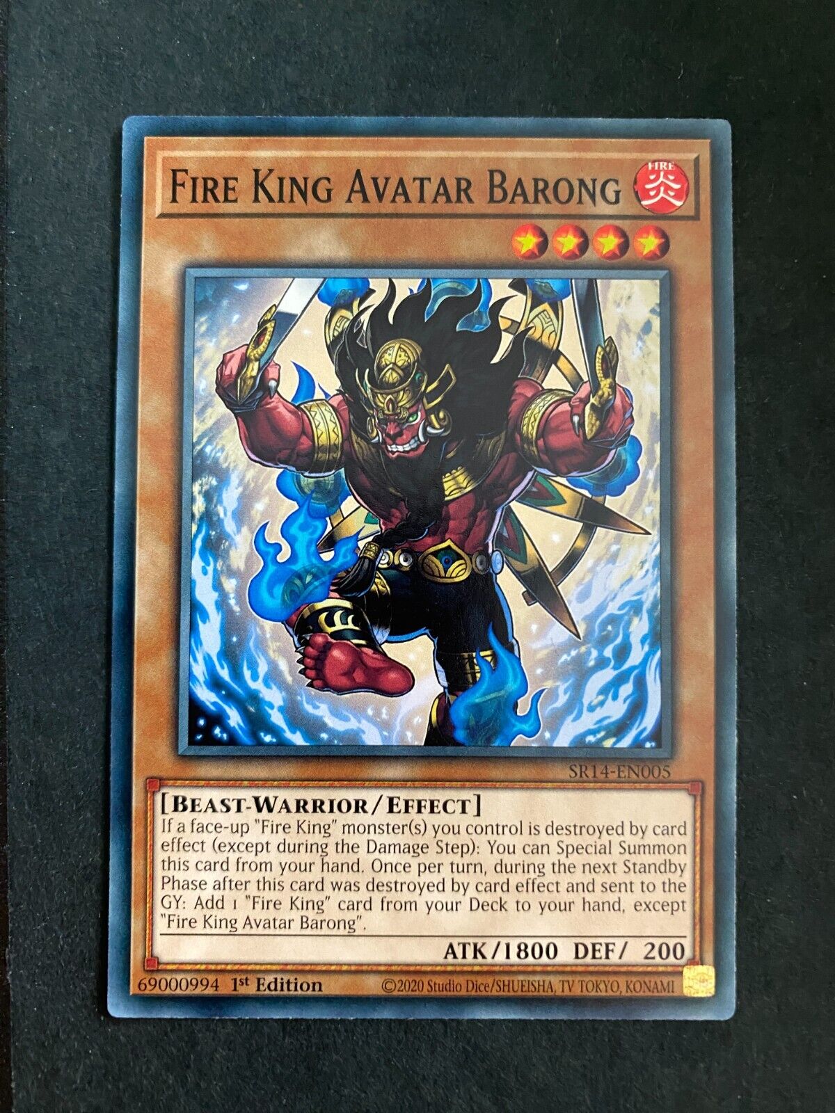 Yugioh Fire King Avatar Barong SR14-EN005 Common 1st Edition NM