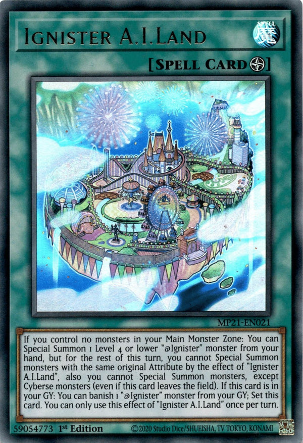 Yugioh Ignister A.I.Land MP21-EN021 Ultra Rare 1st Edition NM