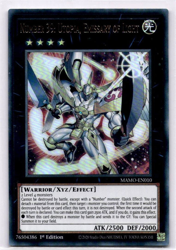 Yugioh Number 39: Utopia, Emissary of Light MAMO-EN010 Ultra Rare 1st Edition NM