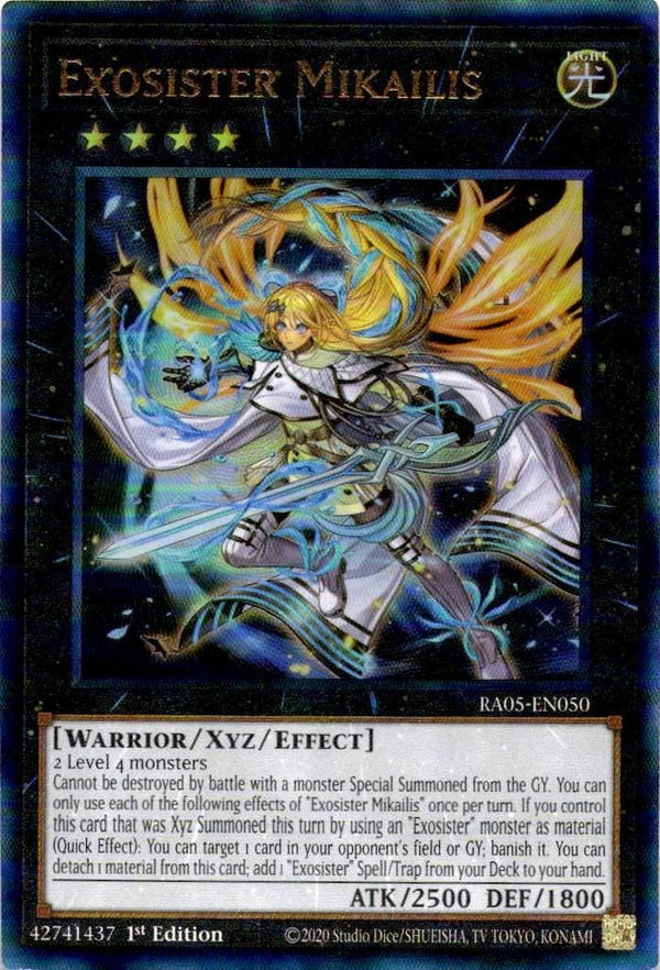 Yugioh Exosister Mikailis RA05-EN050 NA Print Ultimate Rare 1st Edition NM