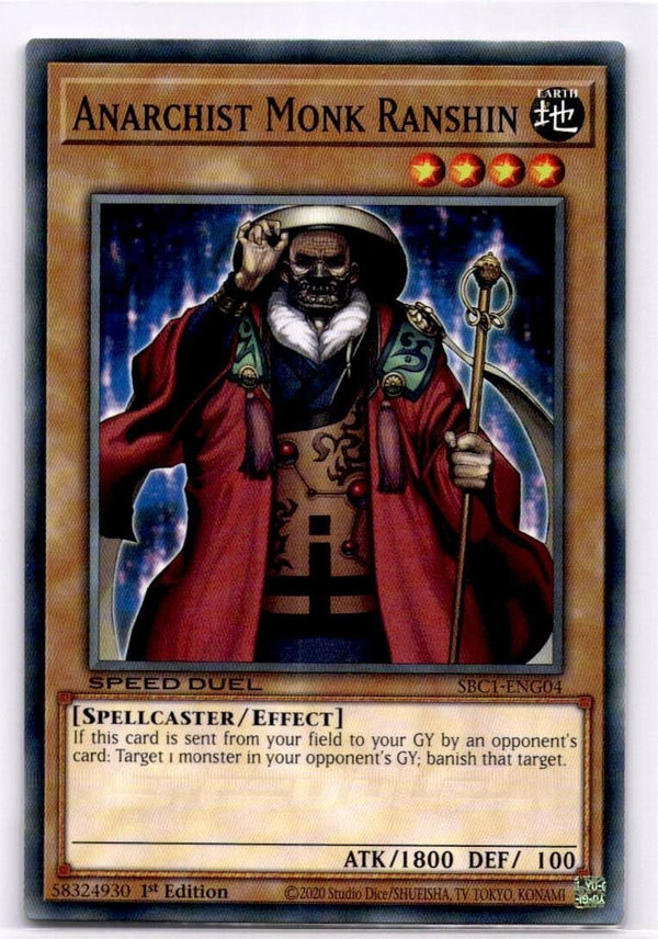 Yugioh Anarchist Monk Ranshin SBC1-ENG04 Common 1st Edition NM