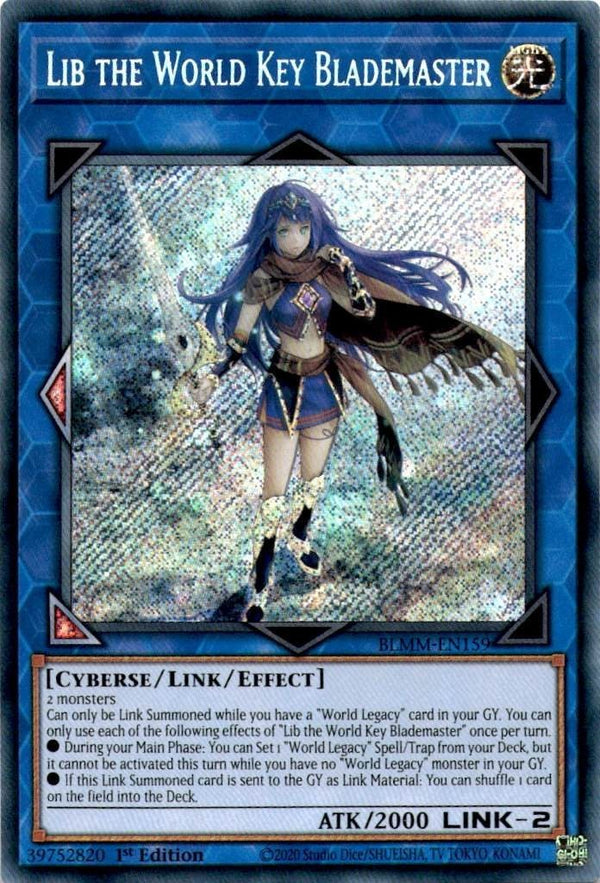 Yugioh Lib the World Key Blademaster BLMM-EN159 Secret Rare 1st Edition NM