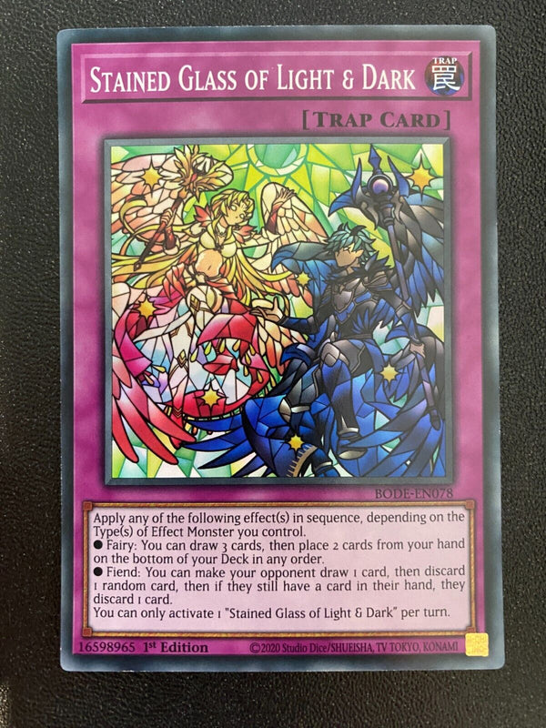 Yugioh Stained Glass of Light & Dark BODE-EN078 Super Rare 1st Edition VLP/NM