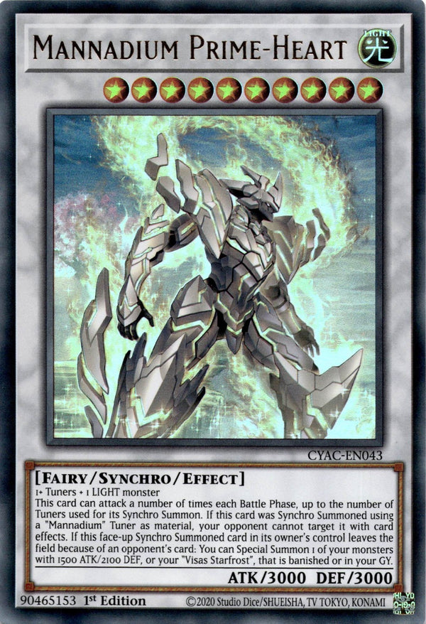 Yugioh Mannadium Prime-Heart CYAC-EN043 Ultra Rare 1st Edition NM