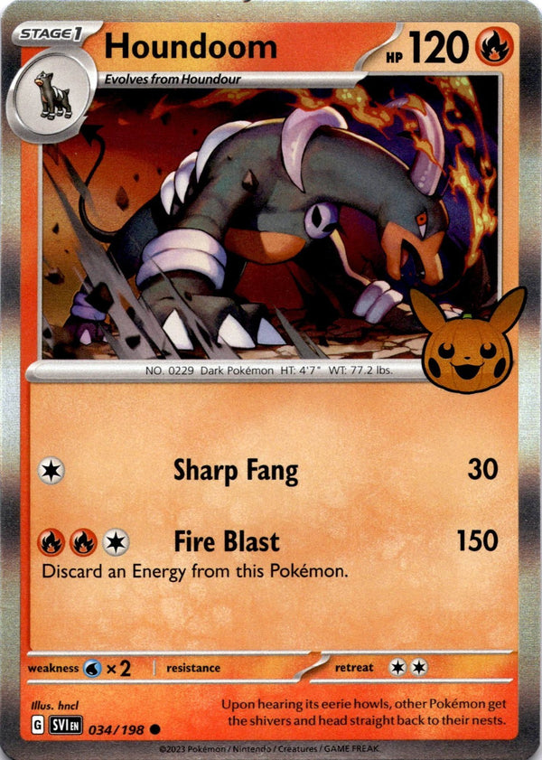 Pokemon Houndoom 034/198 Trick or Trade 2023 Holo VLP/NM