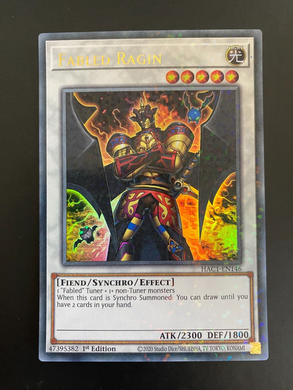 Yugioh Fabled Ragin HAC1-EN146 Duel Terminal Ultra Rare 1st Edition NM/MINT