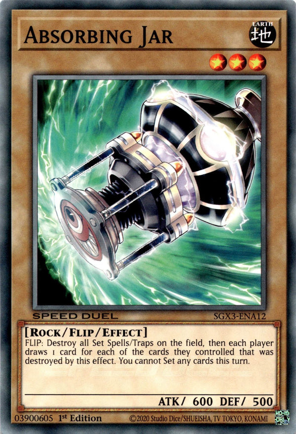 Yugioh Absorbing Jar SGX3-ENA12 Speed Duel Common 1st Edition NM