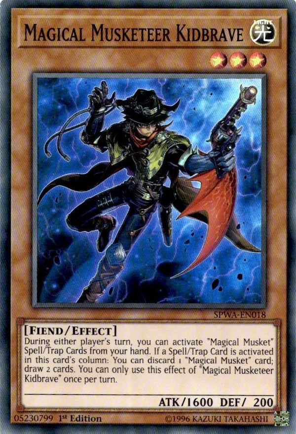 Yugioh Magical Musketeer Kidbrave SPWA-EN018 Super Rare 1st Edition LP