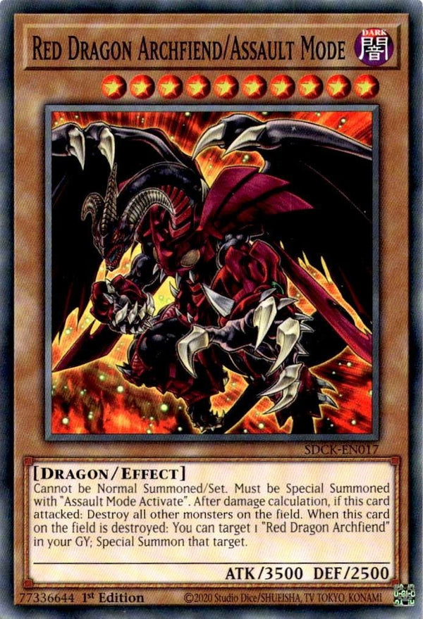Yugioh Red Dragon Archfiend/Assault Mode SDCK-EN017 Common 1st Edition NM