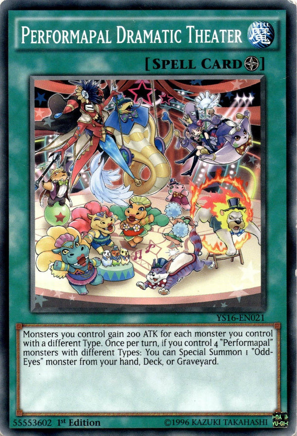 Yugioh Performapal Dramatic Theater YS16-EN021 Common 1st Edition MP