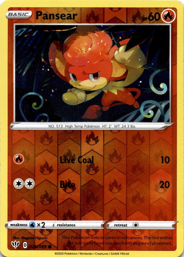 Pokemon Pansear 026/189 Darkness Ablaze Reverse Holo LP