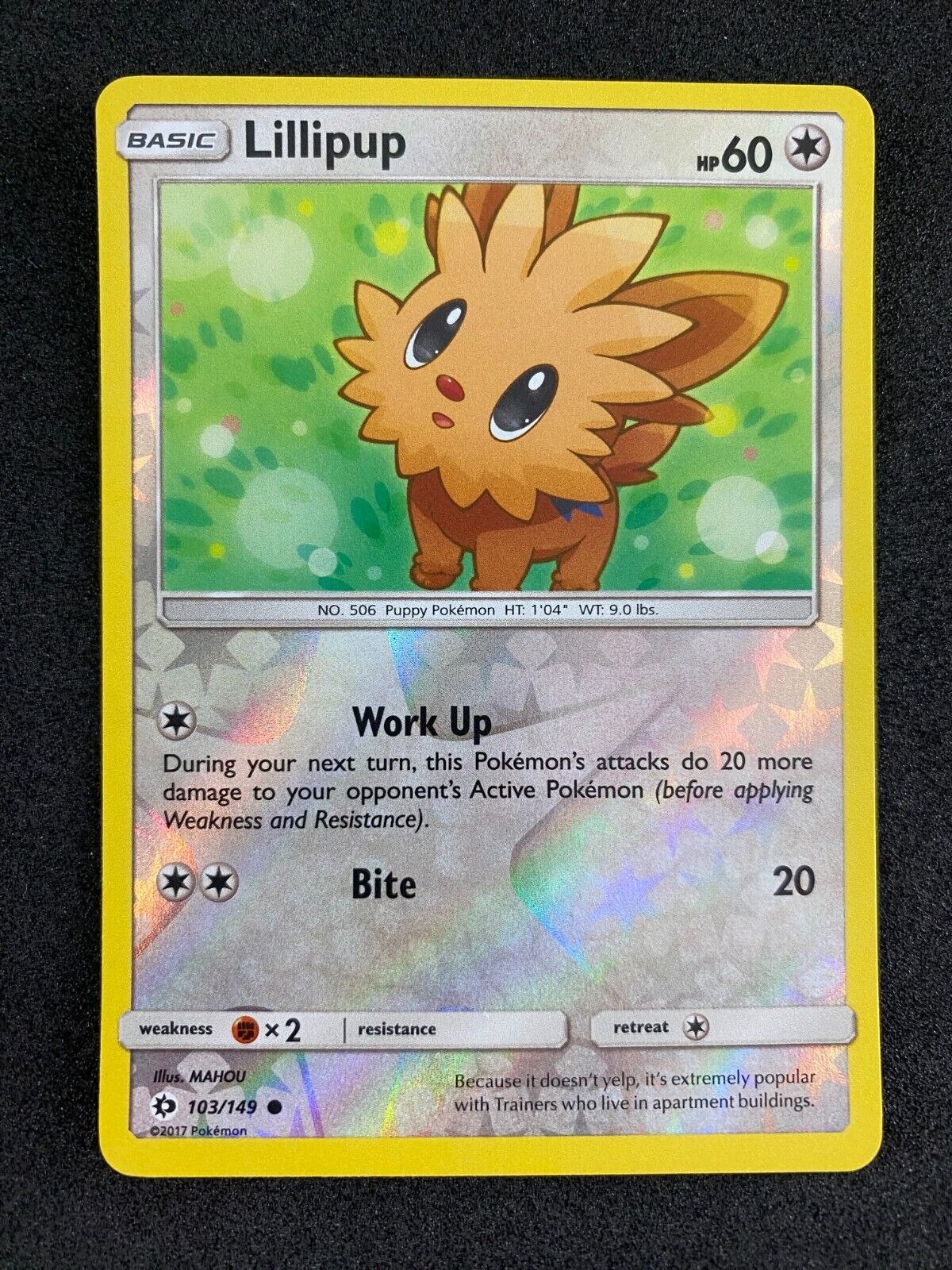 Pokemon Lillipup 103/149 Sun Moon Base Reverse Holo NM