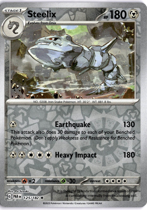 Pokemon Steelix 125/182 Paradox Rift Reverse Holo LP