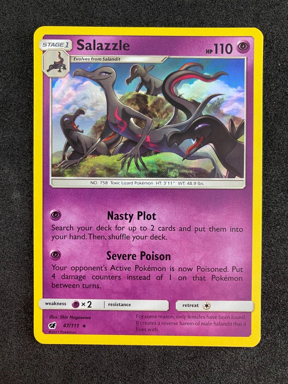 Pokemon Salazzle 47/111 Crimson Invasion Holo NM-MINT