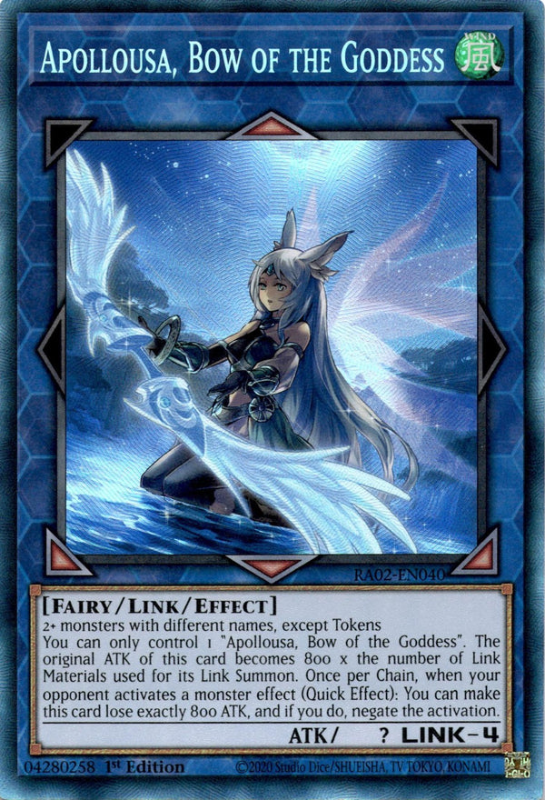 Yugioh Apollousa, Bow of the Goddess RA02-EN040 Collector’s Rare 1st Ed VLP/NM