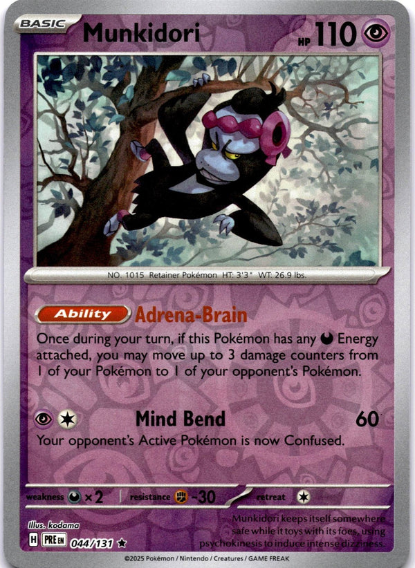 Pokemon Munkidori 044/131 Prismatic Evolutions Reverse Holo NM